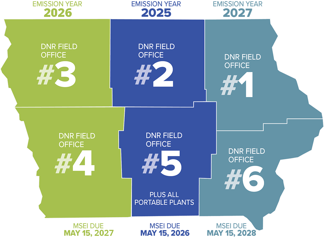 MSEI Iowa Emission Schedule map
