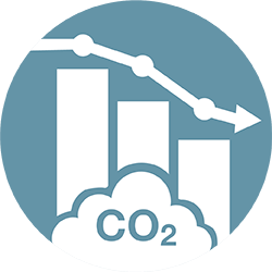 bar graph decending to illustrate reduction of air emissions