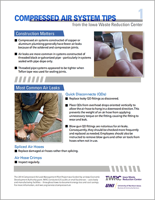 Compressed Air System Tips Factsheet image