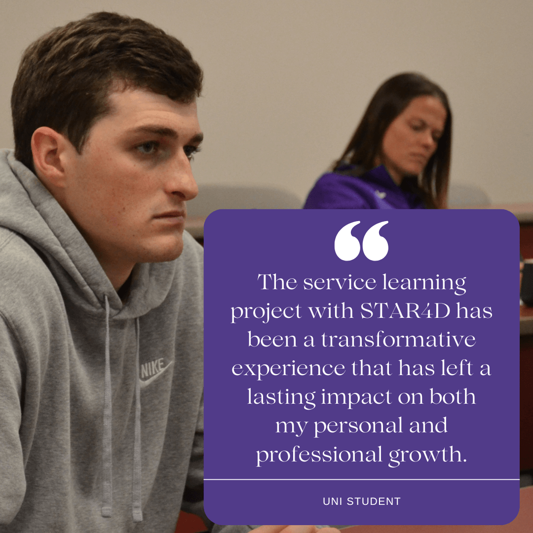 Student providing testimonial