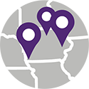 map with location pins icon