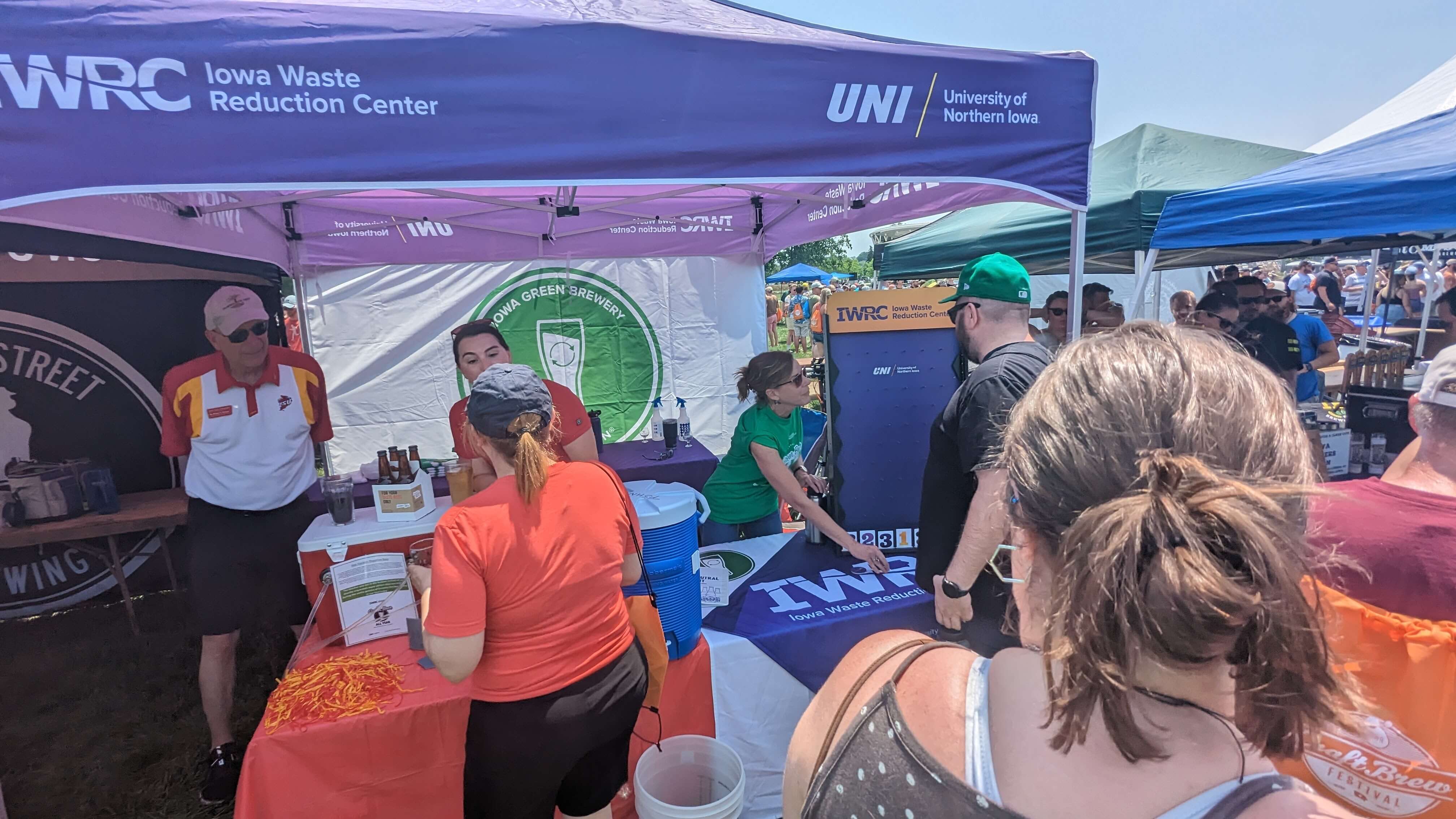 IWRC and ISU share tent at the 2023 Iowa Craft Brew Fest in Des Moines Iowa