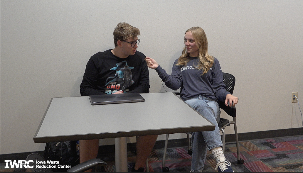 Kendall Lienemann interveiws a UNI student about their knowledge of Fashion Waste