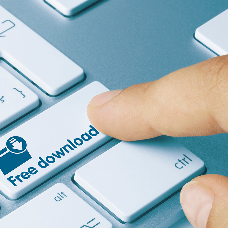 Link, Finger pressing computer keyboard button that says free download