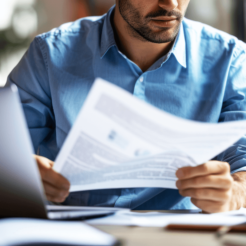 Link, Image businessman working with documents in the office, Regulatory Information